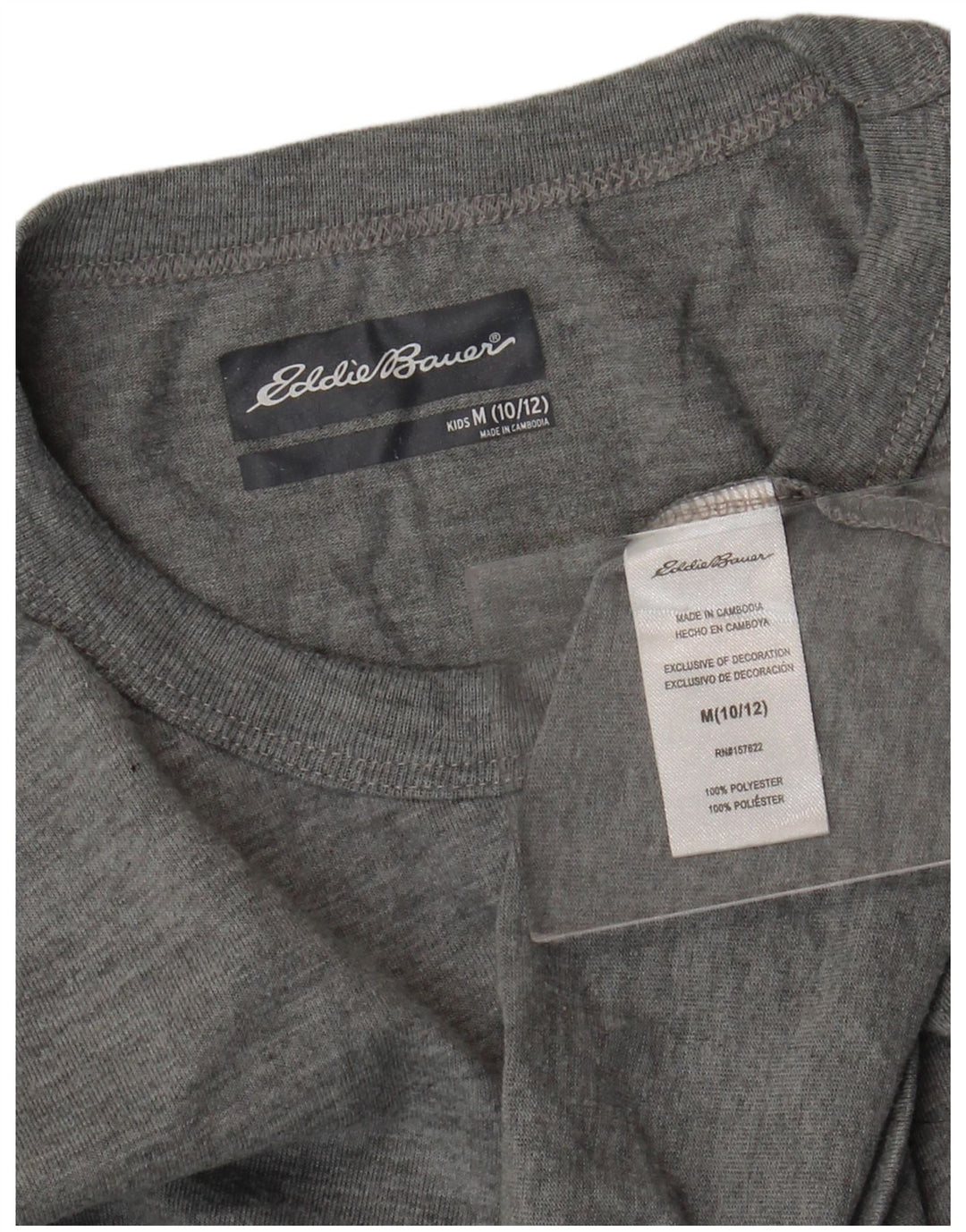 Eddie Bauer Camiseta Niño Top 10-11 Años Gris Medio Poliéster