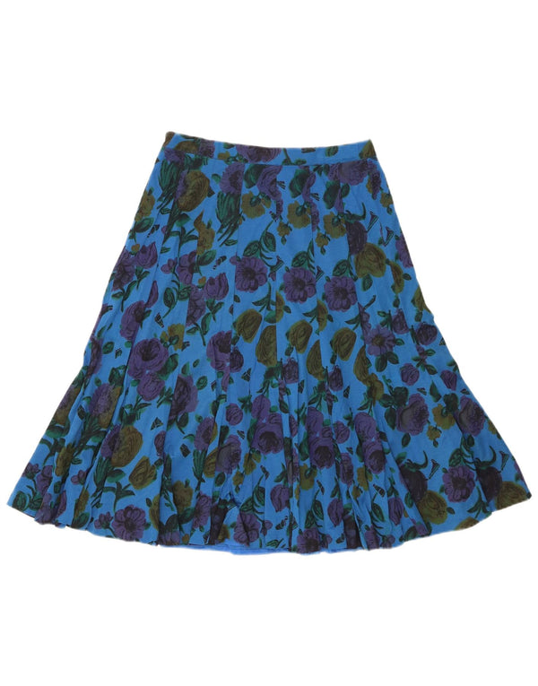 STIZZOLI Falda plisada de corte A para mujer IT 44 Medium W30 Algodón floral azul