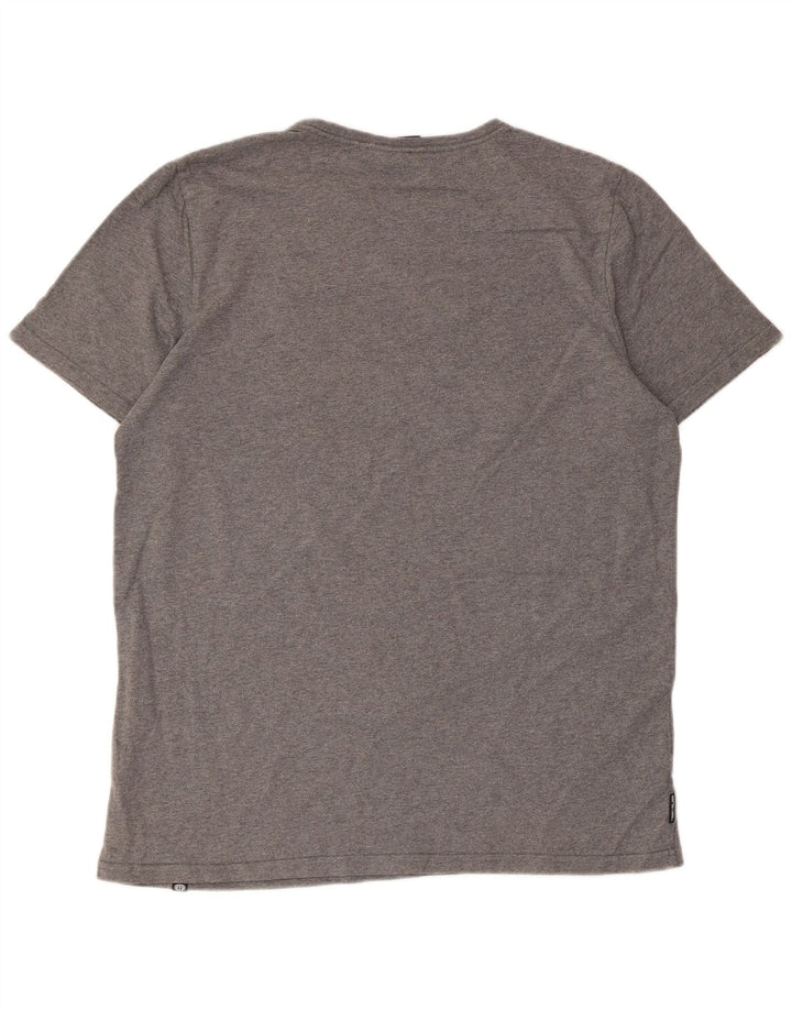 Camiseta con gráfico Animal para hombre Top grande de algodón gris