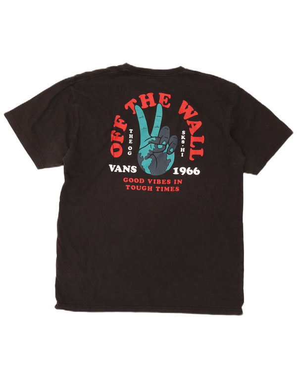 Vans Camiseta con gráfico de corte clásico para hombre, talla grande, algodón negro