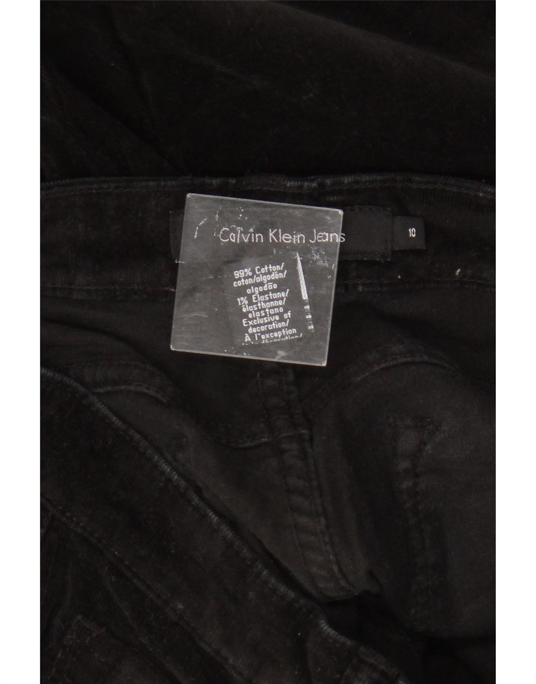 Calvin Klein Pantalones de pana delgados para mujer US 10 Medium W32 L30 Negro