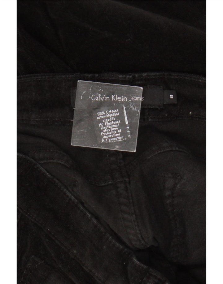 Calvin Klein Pantalones de pana delgados para mujer US 10 Medium W32 L30 Negro