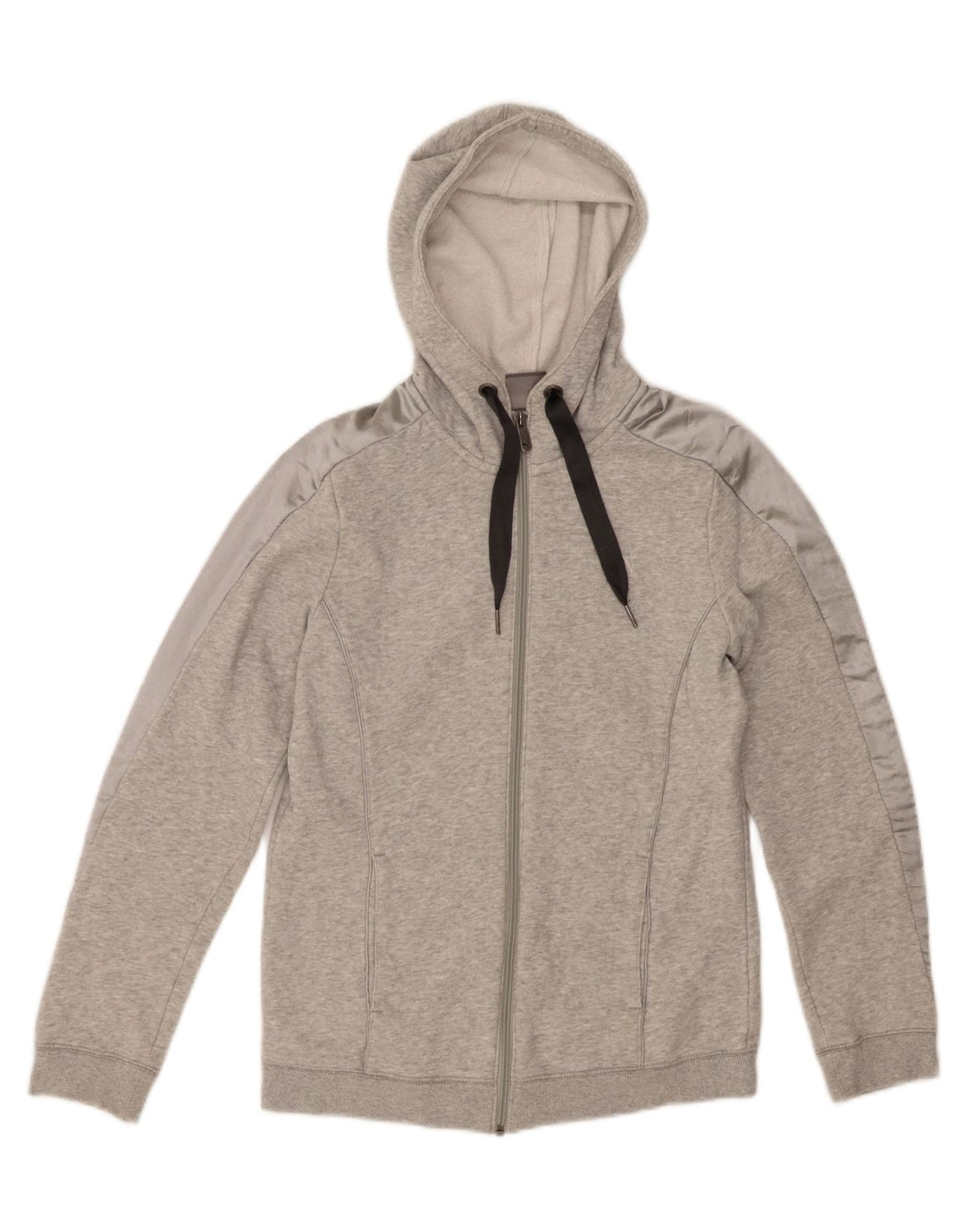 Puma Sudadera con capucha y cremallera para mujer UK 10 Small Grey Cotton