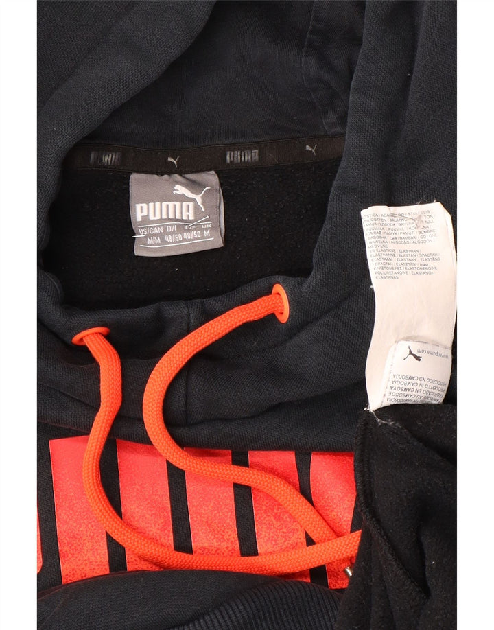 Puma Hombre Sudadera Con Capucha Gráfica Jersey De Algodón Negro Mediano