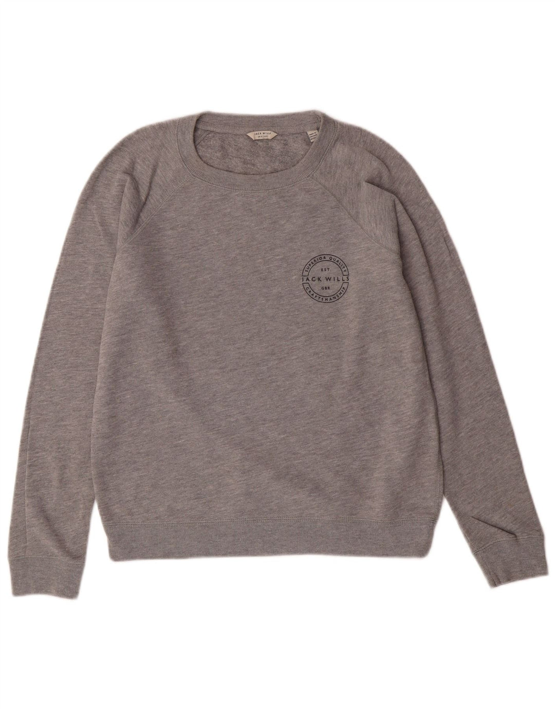 JACK WILLS Sudadera para mujer Jumper UK 12 Algodón gris medio