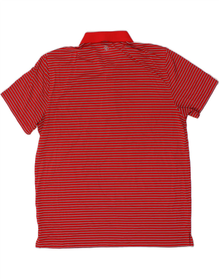 IZOD Mens Polo Shirt XL Red Striped Polyester Vintage Izod and Second-Hand Izod from Messina Hembry 