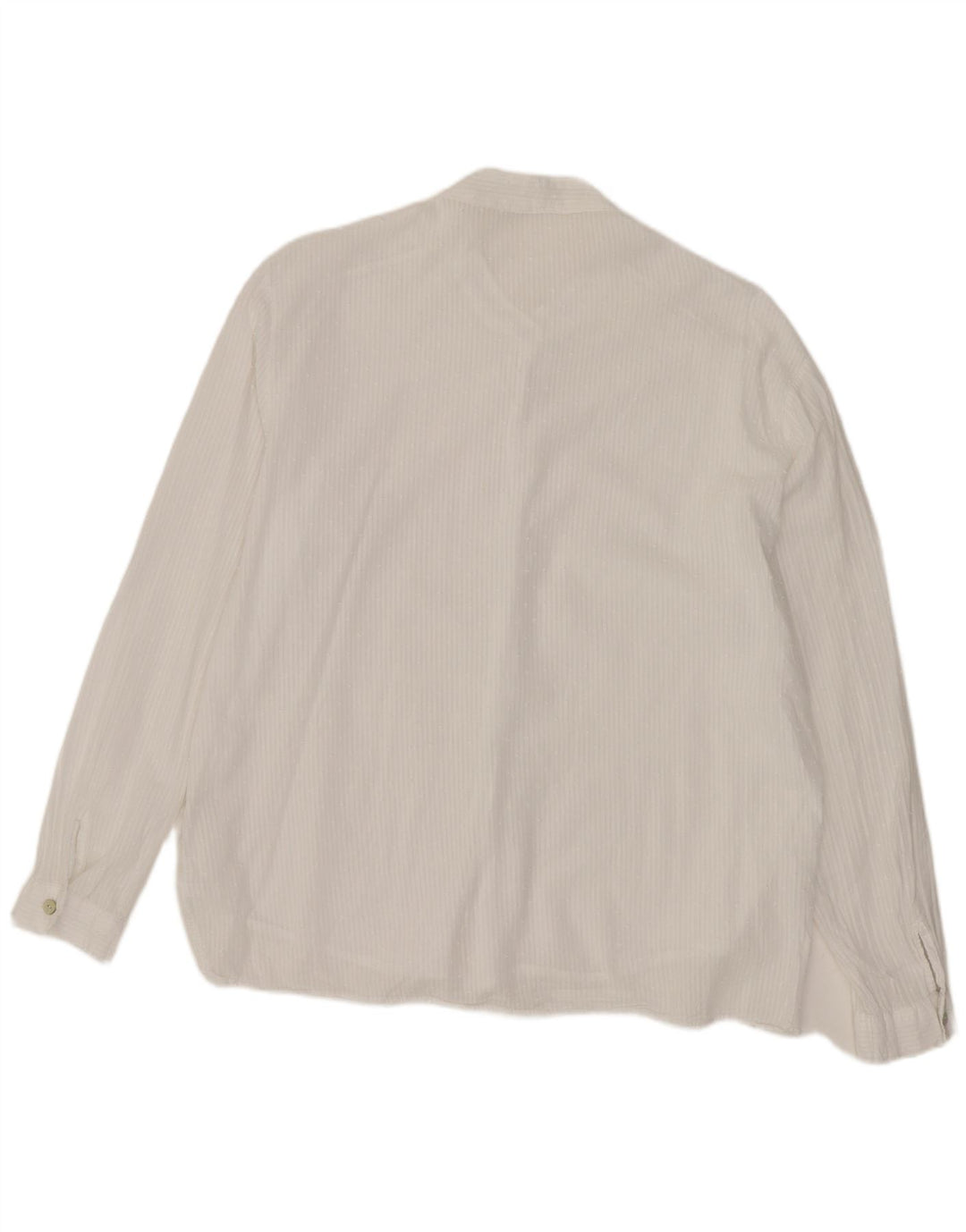 Vintage camisa de mujer Reino Unido 14 algodón de rayas blancas medianas