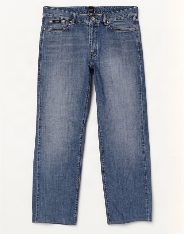 Vaqueros Hugo Boss Hombre Rectos W34 L29 Algodón Azul