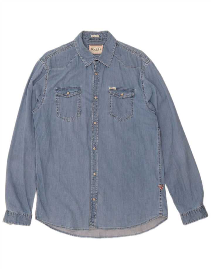 Guess Camisa Vaquera Slim Fit De Algodón Azul Medio |
