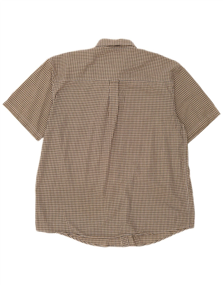 Wrangler Camisa de manga corta Riata para hombre XL Algodón a cuadros gris