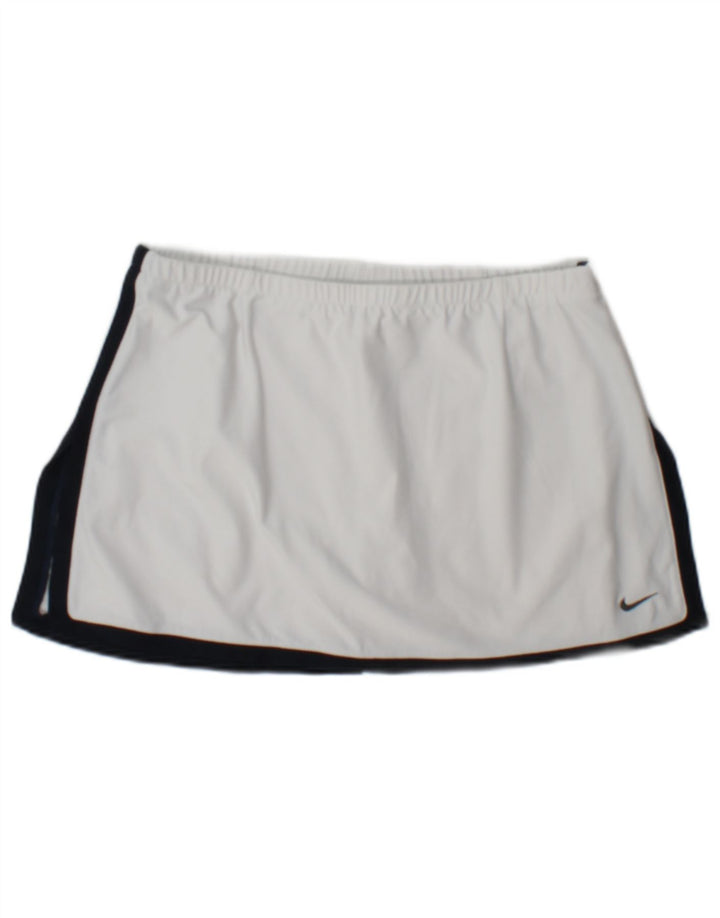 Nike Minifalda de tenis para mujer US 8/10 Mediana Blanco Colorblock Poliéster