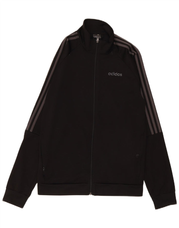 Adidas Mens Climalite Chándal Top Chaqueta UK 40/42 Mediano Negro Poliéster