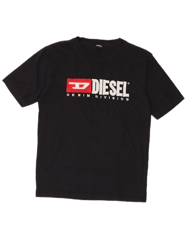 Diesel Mujer Camiseta Gráfica Top UK 40 XL Negro