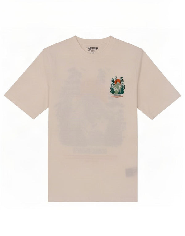 Jack & Jones Hombre Camiseta Gráfica Top Medium Blanco Algodón