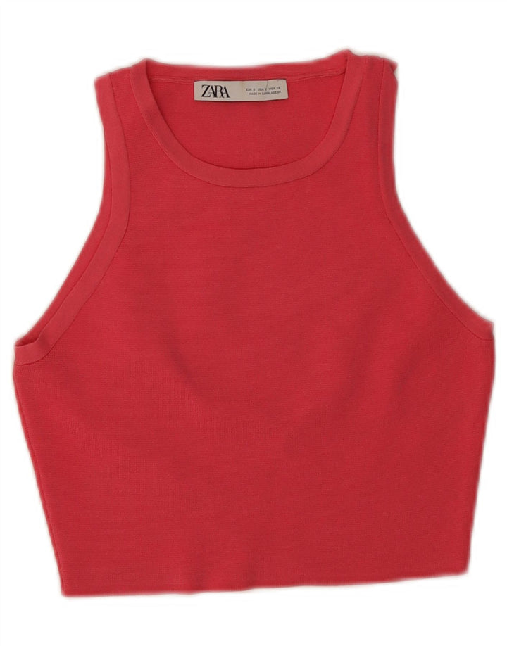 Zara Mujer Crop Vest Top UK 8 Small Rosa