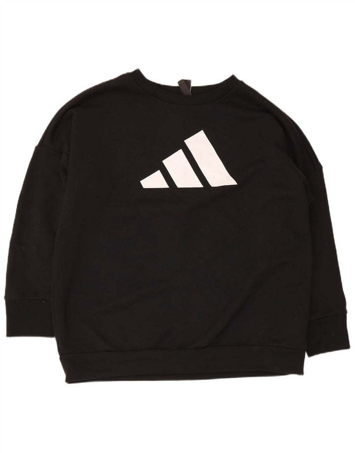 Adidas - Sudadera extragrande con gráfico para mujer, talla 40, talla M, color negro