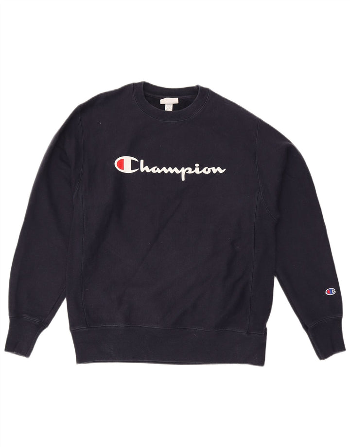CHAMPION Sudadera gráfica para hombre Jumper Medium Azul marino Algodón
