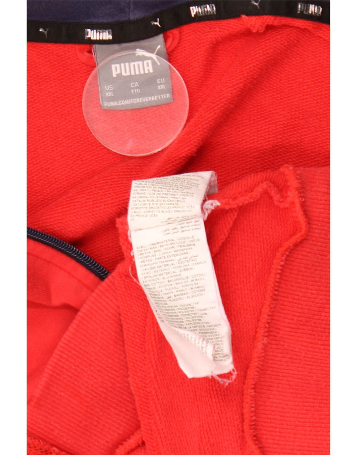 PUMA Sudadera con capucha y cremallera gráfica para hombre 2XL Algodón rojo