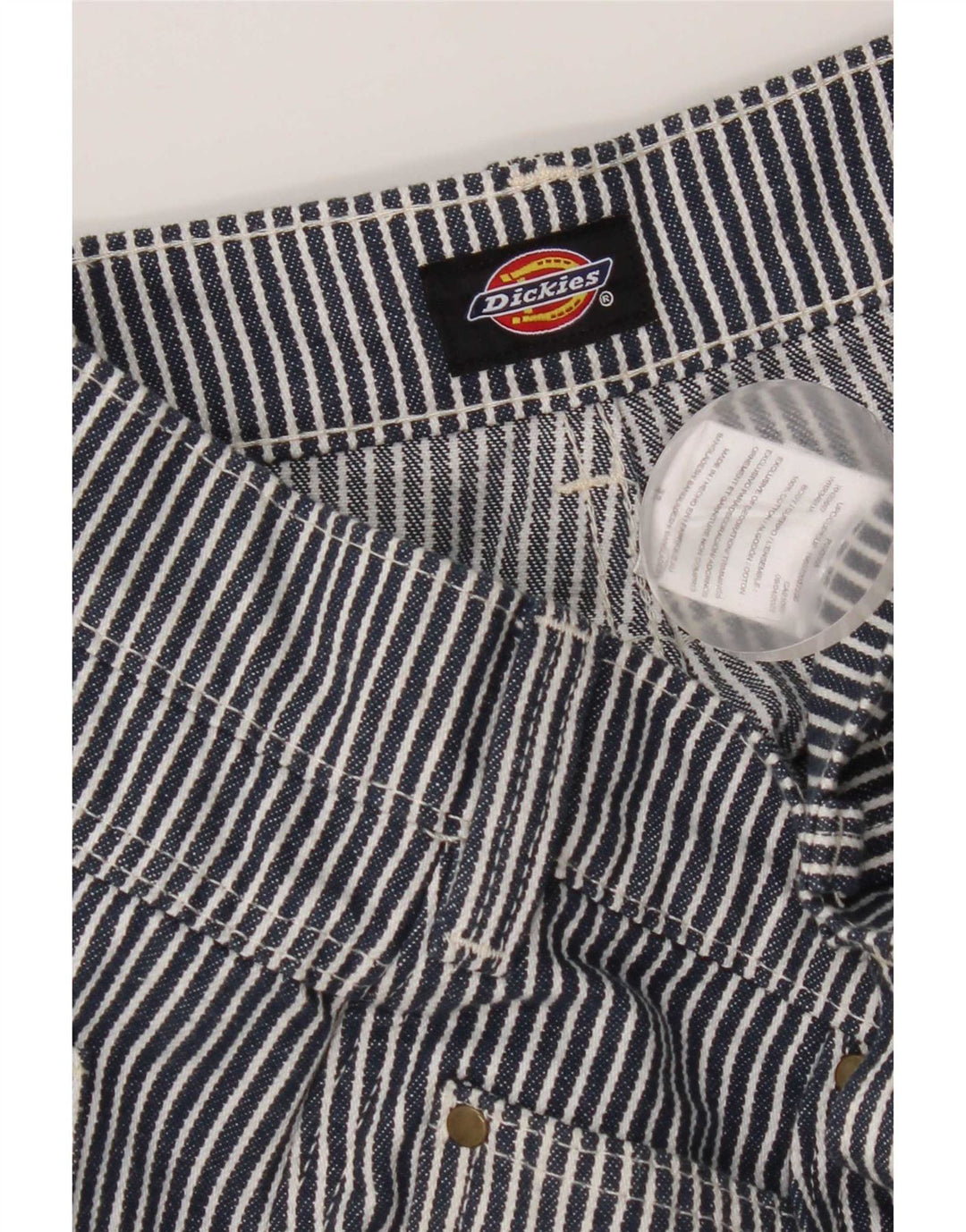 Dickies Pantalones cortos tipo cargo para hombre W34 Large Algodón a rayas azul marino