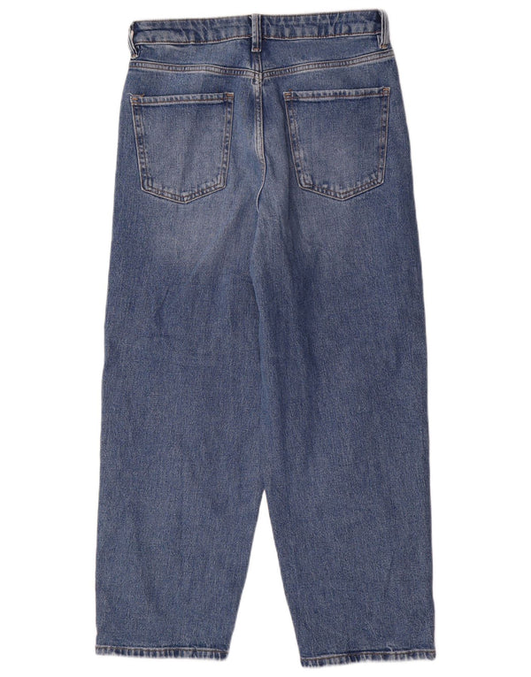 Marks & Spencer Vaqueros cónicos de cintura alta para mujer UK 10 Small W28 L26 Azul