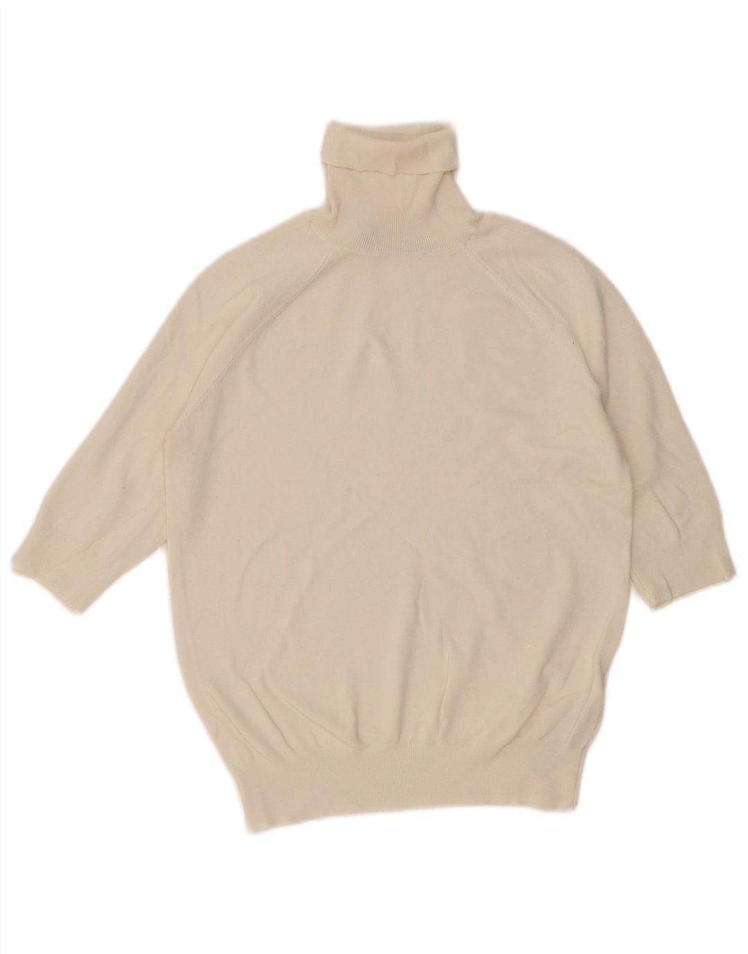 Zara Mujer Roll Neck Jumper Sweater UK 12 Medium Off White Viscosa