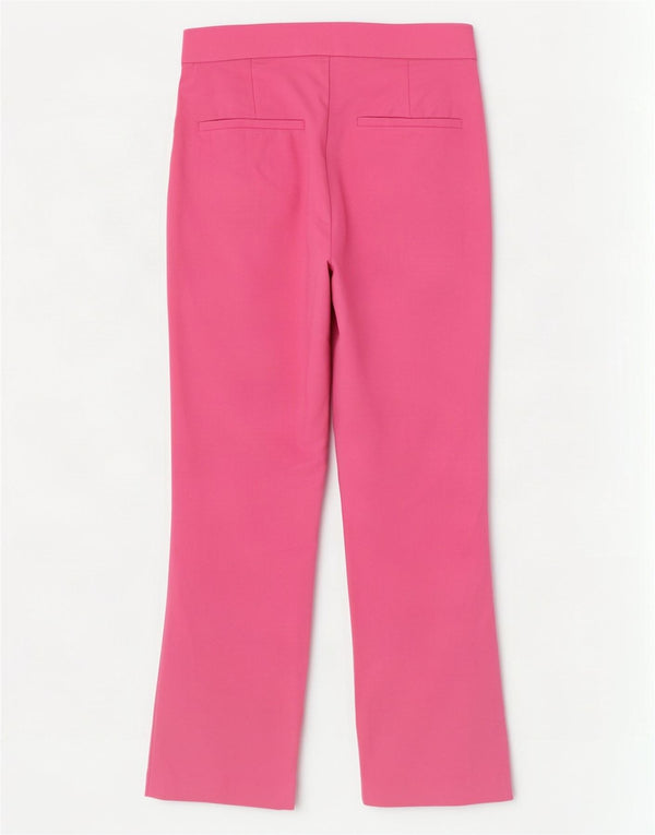 Zara Mujer Pantalón Casual Recto XS W24 L25 Algodón Rosa