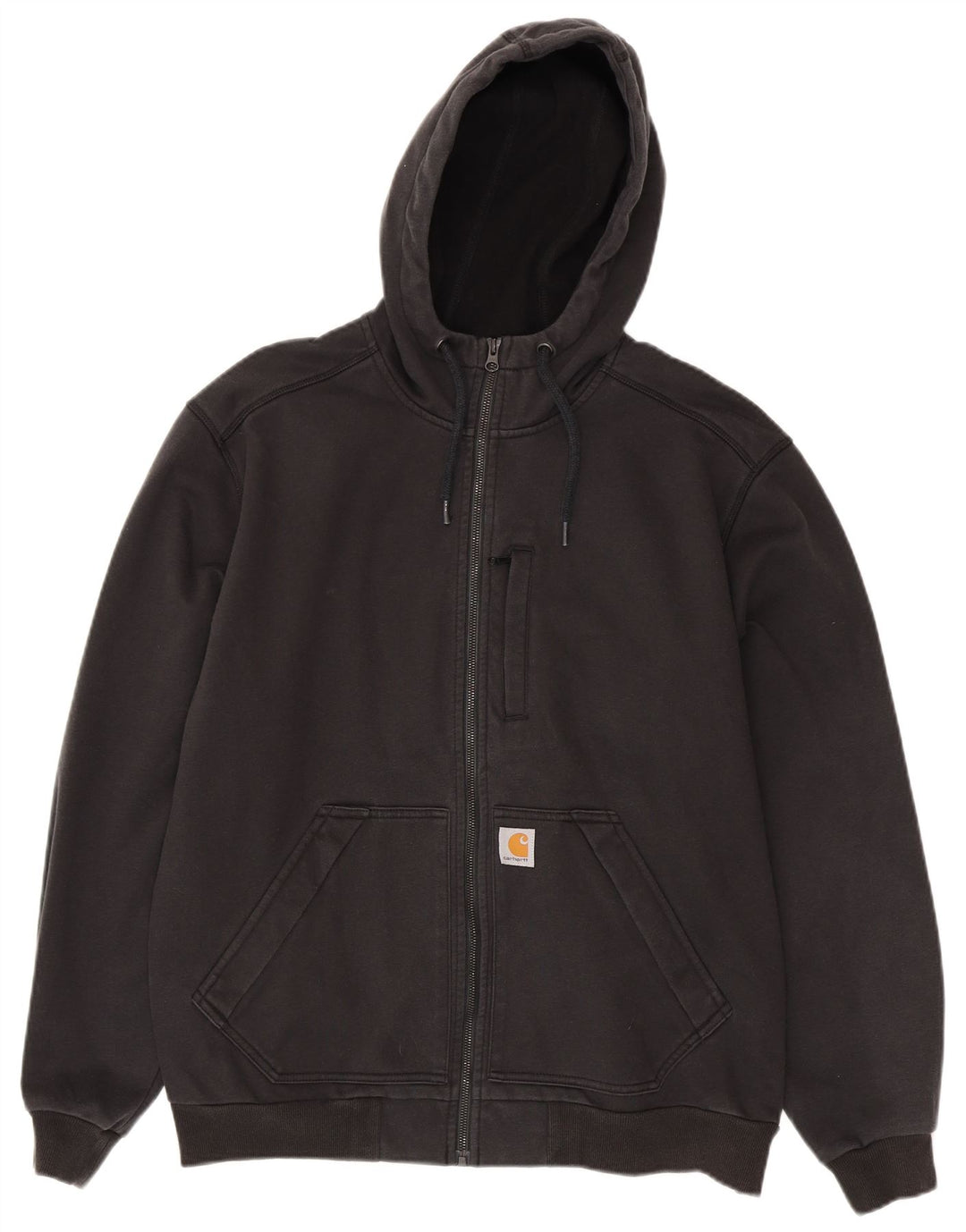 Carhartt Suéter con capucha y cremallera de ajuste relajado para hombre Poliéster negro grande