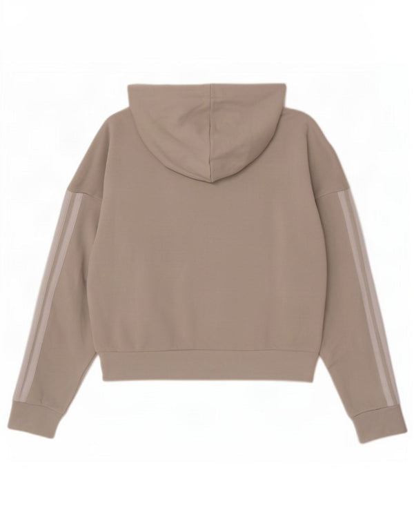 Adidas - Sudadera con capucha para mujer, talla extragrande, cuello con cremallera, talla S, color gris