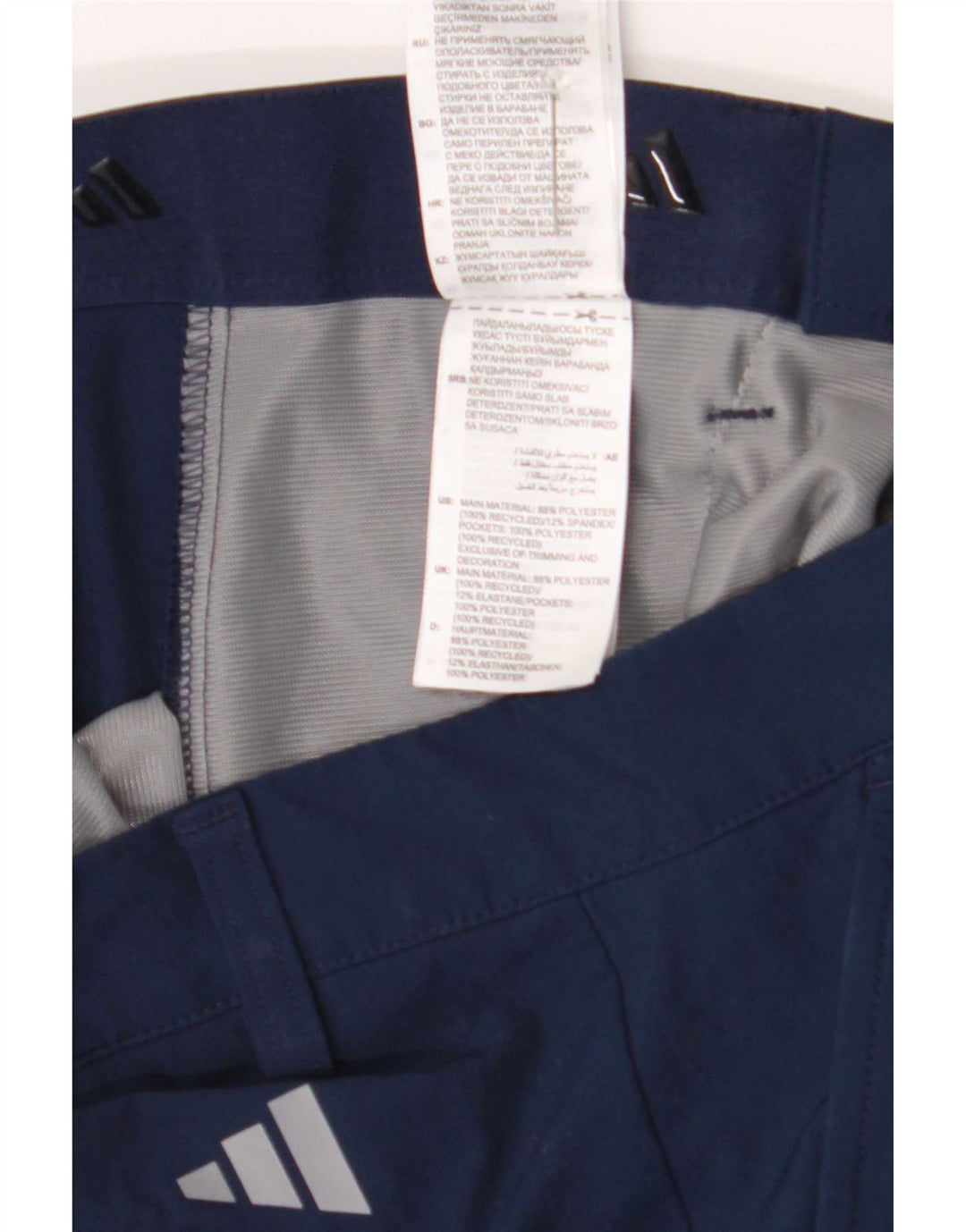 Pantalón Chino Slim Adidas Hombre W28 L34 Poliéster Azul Marino