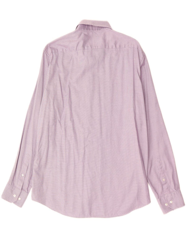 Camisa Hugo Boss Hombre Regular Fit Talla 44 XL Algodón Morado