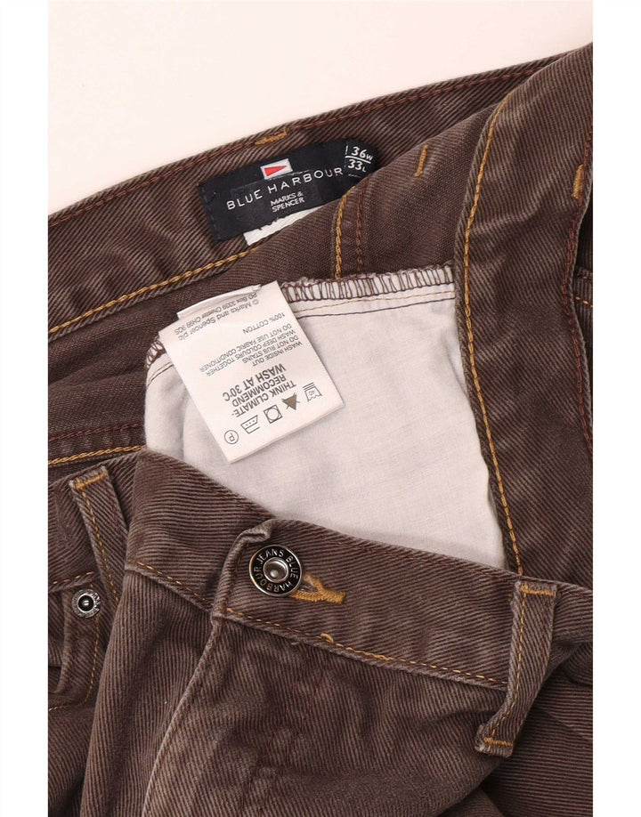 Marks & Spencer Vaqueros rectos azules Harbor para hombre W36 L28 Algodón marrón