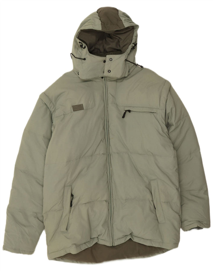 Fila Chaqueta acolchada con capucha para hombre UK 42 XL Poliamida verde