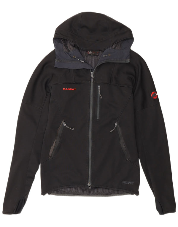Mammut Womens Hooded Windbreaker Jacket UK 14 Medium Black Polyester