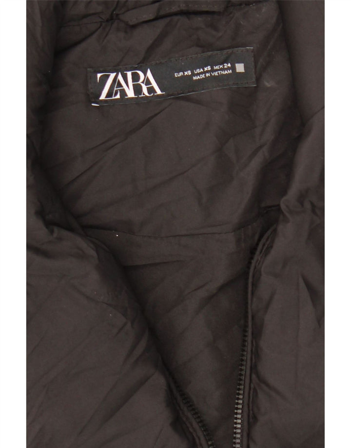 ZARA Mujer Crop Chaleco Acolchado Extragrande UK 6 XS Poliéster Negro