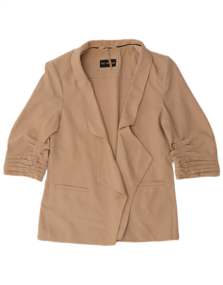 Marks & Spencer Chaqueta Blazer de Manga 3/4 para Mujer UK 42 Medium Beige
