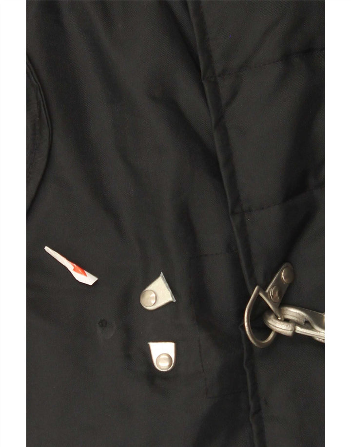 Vintage hombres Duffle chaqueta Reino Unido 40 grande nylon negro