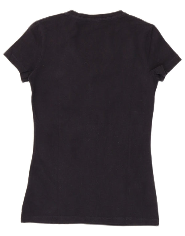 Calvin Klein Jeans Camiseta gráfica para mujer Top UK 8 Small Algodón negro