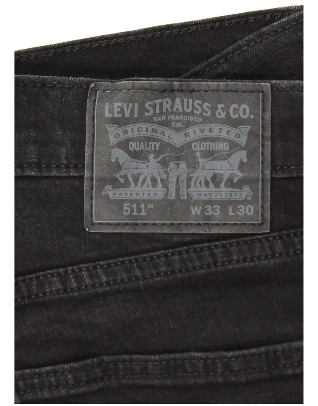Levi's Hombre 511 Slim Jeans W33 L26 Algodón Negro