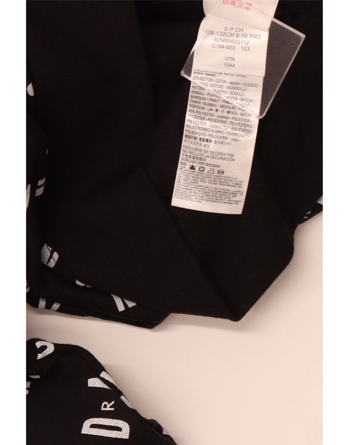 JORDAN Sudadera con capucha estampada para niños de 8 a 9 años, talla pequeña, algodón negro