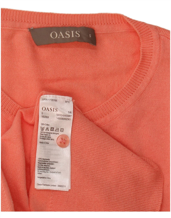 Oasis - Cárdigan para mujer, talla 10, algodón naranja pequeño