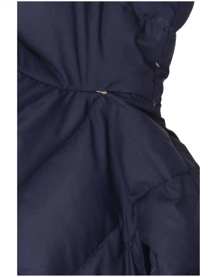 Benetton Chaqueta Acolchada Con Capucha Gráfica Para Niños 5-6 Años Azul Marino