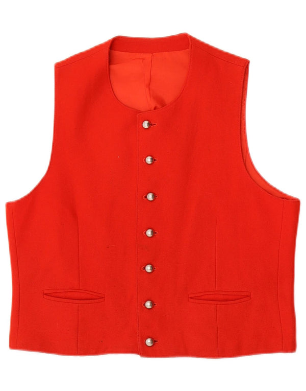 Vintage mujer chaleco Reino Unido 12 rojo medio
