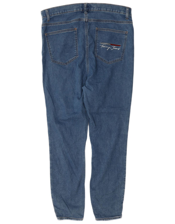 Tommy Hilfiger Jeans ajustados con gráficos de cintura alta para mujer US 14 XL W34 L27 Azul