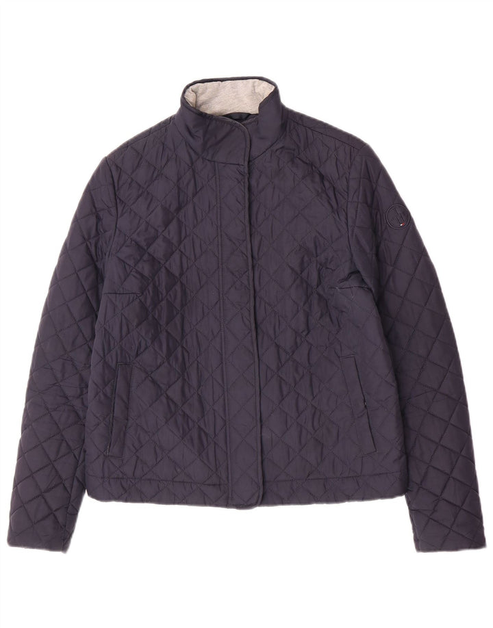 Tommy Hilfiger Chaqueta acolchada para mujer UK 10 Small Poliéster azul marino