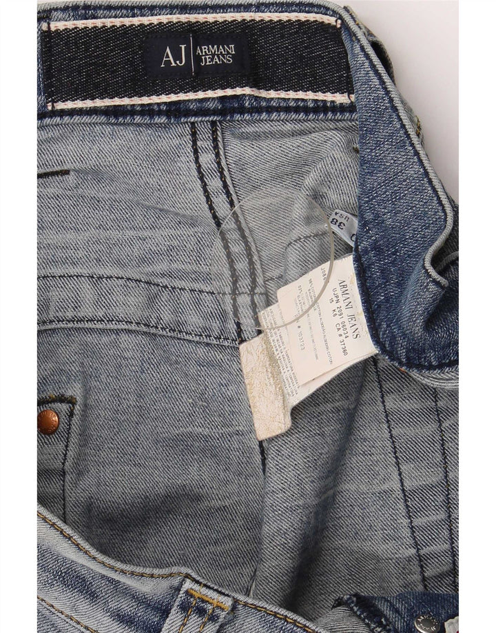 Armani Jeans rectos desgastados para hombre W38 L32 Algodón azul