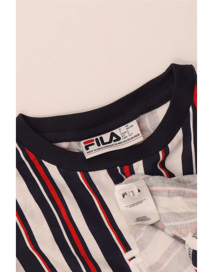 Fila Camiseta gráfica para hombre Top Small de algodón a rayas multicolor