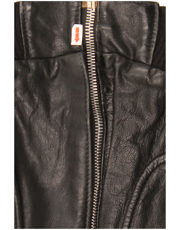 VINTAGE Chaqueta de cuero para hombre Reino Unido 40 Cuero negro grande