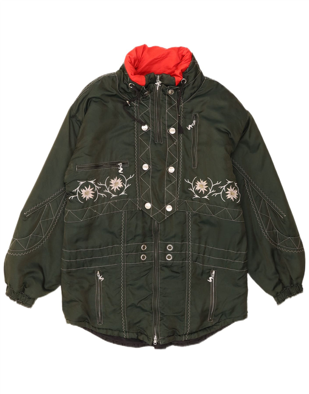 Sportalm Chaqueta de esquí extragrande con gráfico para mujer EU 38 Verde medio Floral