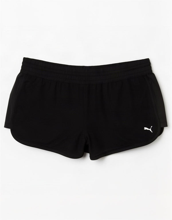 Puma Pantalones cortos deportivos para mujer UK 12 Mediano Negro Poliéster