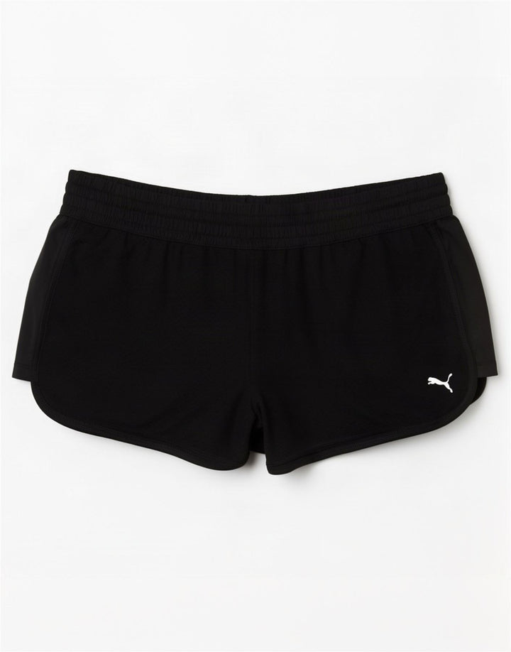 Puma Pantalones cortos deportivos para mujer UK 12 Mediano Negro Poliéster